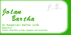 jolan bartha business card